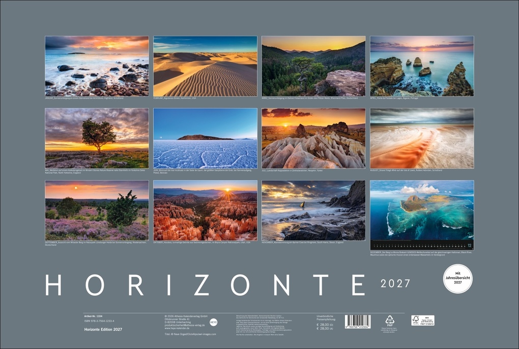 Weitere Ansicht: Horizonte Kalender 2027
