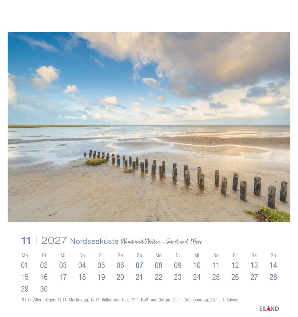 Weitere Ansicht: Nordseeküste Postkartenkalender 2027 - Wind und Wellen - Sand und Meer
