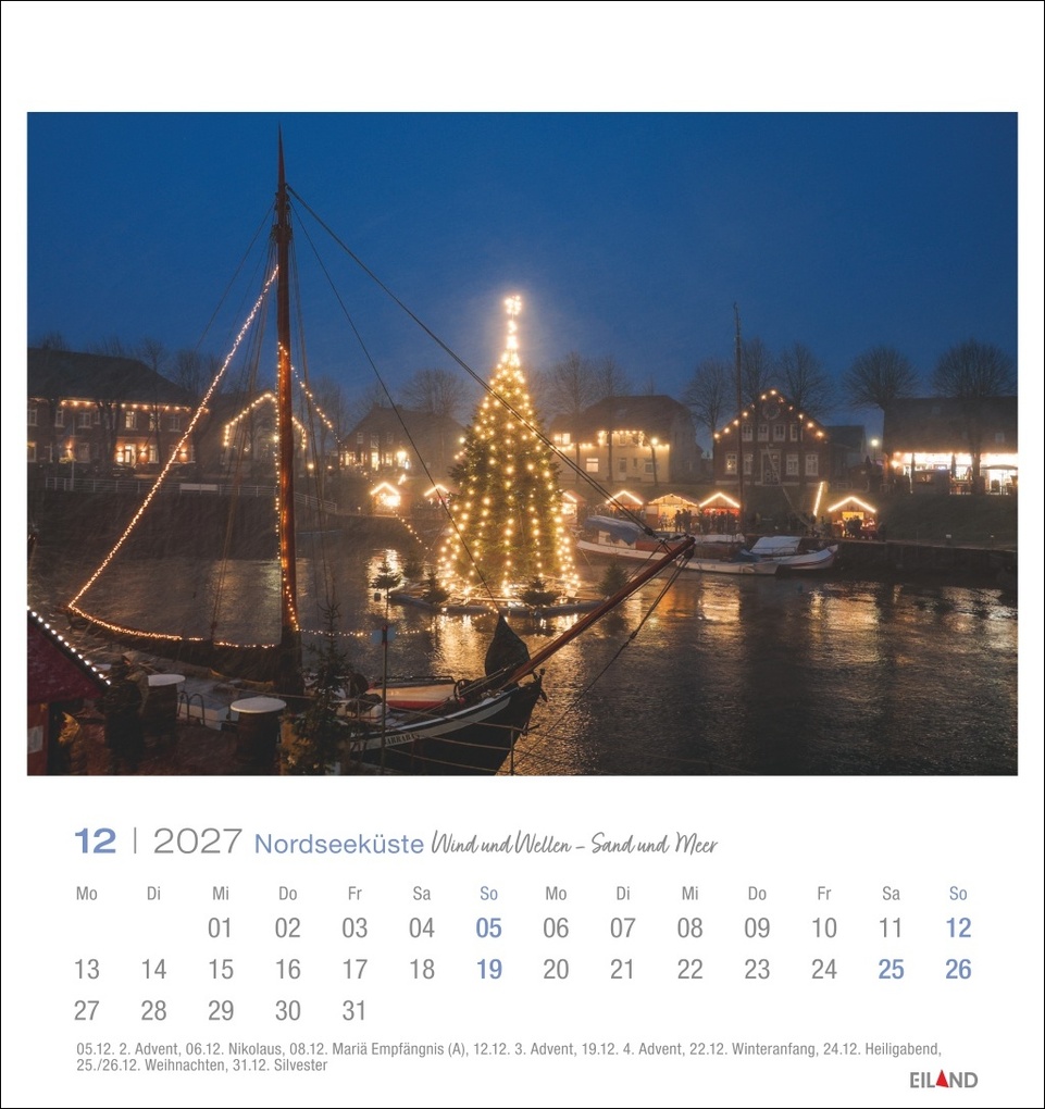 Weitere Ansicht: Nordseeküste Postkartenkalender 2027 - Wind und Wellen - Sand und Meer
