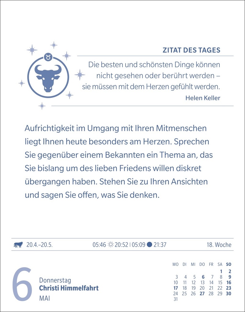 Weitere Ansicht: Stier Sternzeichenkalender 2027 - Tagesabreißkalender - Ihr Horoskop für jeden Tag | Robert Satorius
