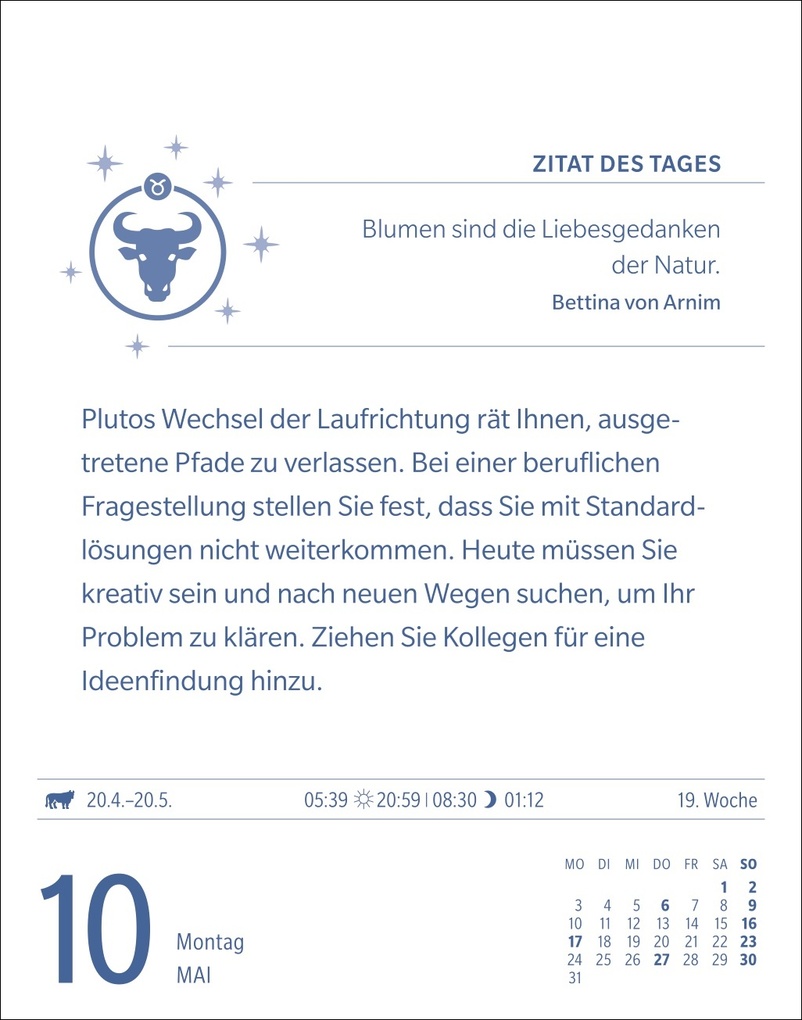 Weitere Ansicht: Stier Sternzeichenkalender 2027 - Tagesabreißkalender - Ihr Horoskop für jeden Tag | Robert Satorius