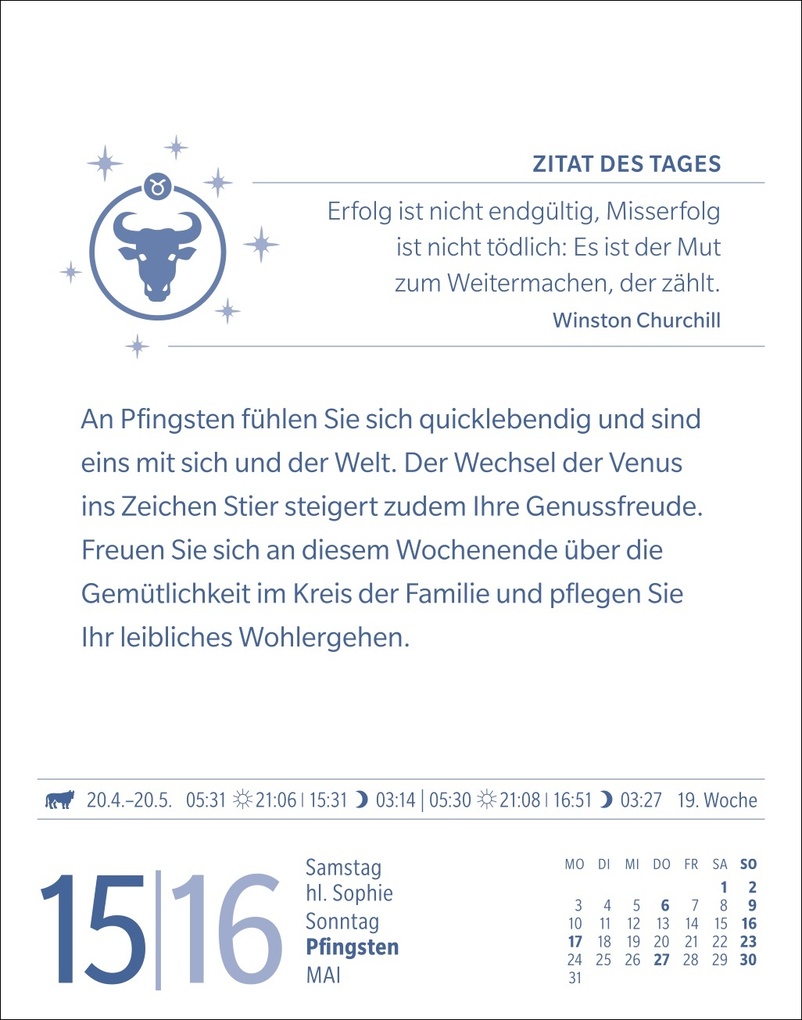 Weitere Ansicht: Stier Sternzeichenkalender 2027 - Tagesabreißkalender - Ihr Horoskop für jeden Tag | Robert Satorius