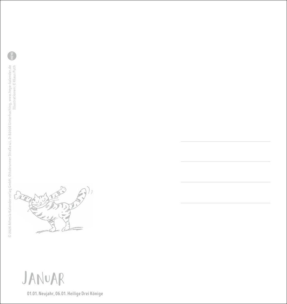 Weitere Ansicht: Puth Yoga für die Katz Postkartenkalender 2027 | Klaus Puth