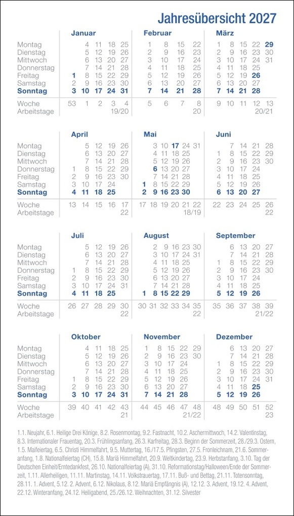 Weitere Ansicht: Leporello, schwarz Kalender 2027