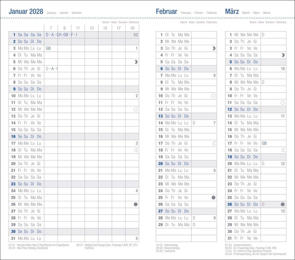 Weitere Ansicht: Leporello, schwarz Kalender 2027