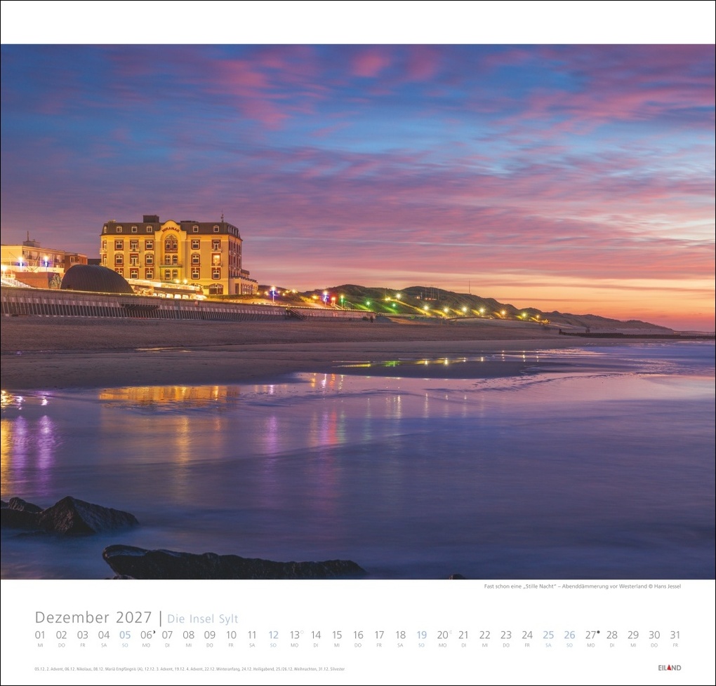 Weitere Ansicht: Die Insel Sylt Edition Kalender 2027 - Hans Jessel