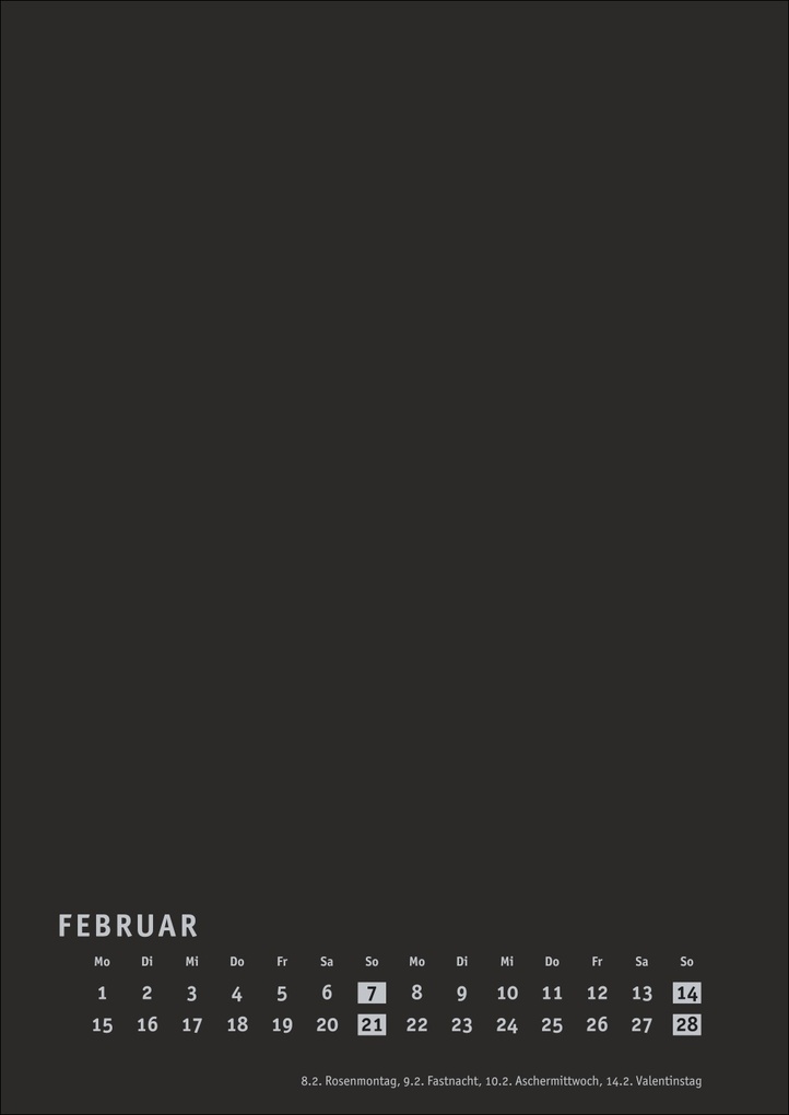 Weitere Ansicht: Premium-Bastelkalender schwarz A4 2027