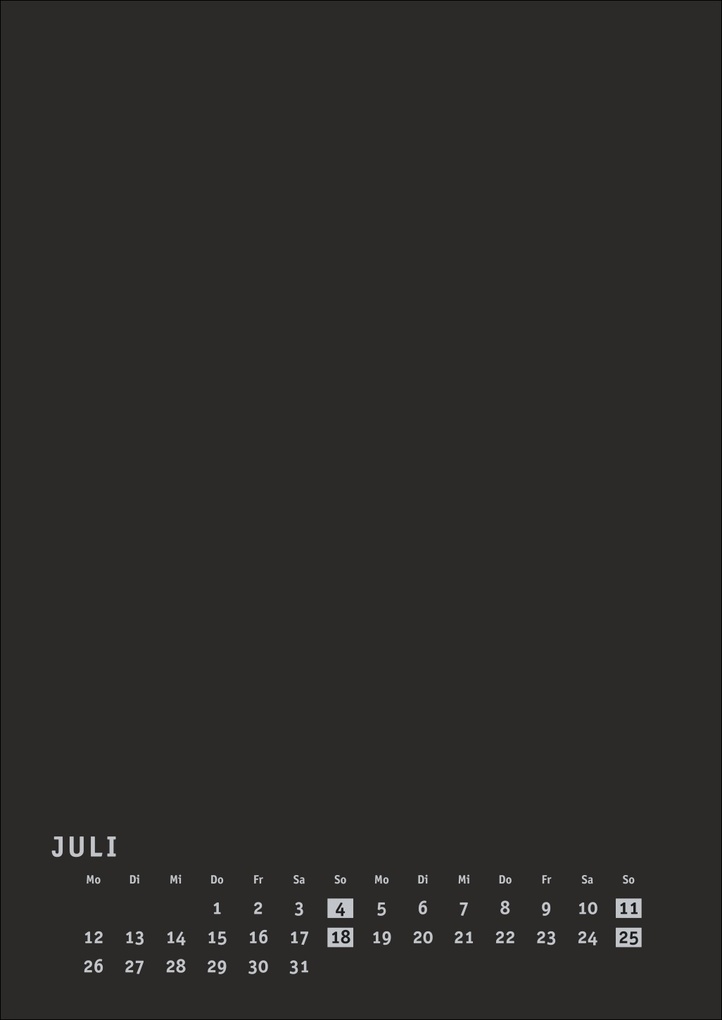 Weitere Ansicht: Premium-Bastelkalender schwarz A4 2027