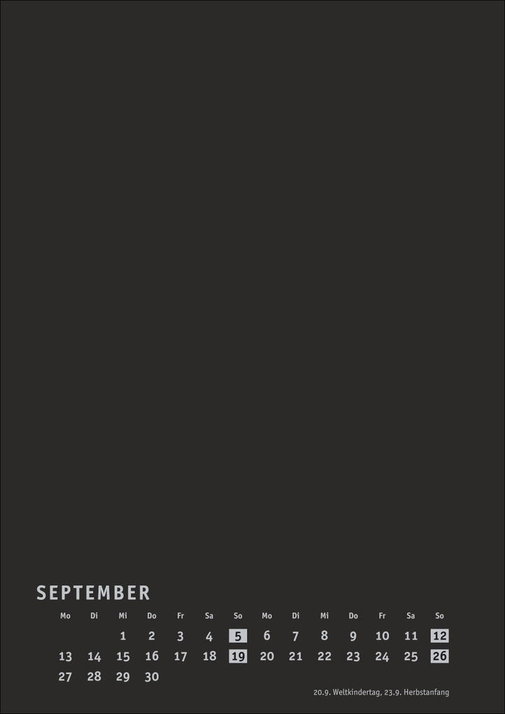 Weitere Ansicht: Premium-Bastelkalender schwarz A4 2027