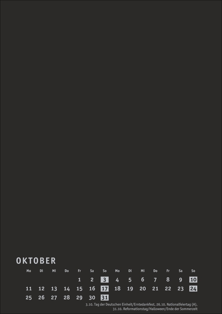 Weitere Ansicht: Premium-Bastelkalender schwarz A4 2027