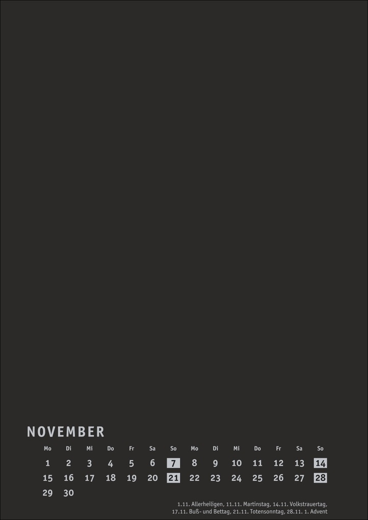 Weitere Ansicht: Premium-Bastelkalender schwarz A4 2027