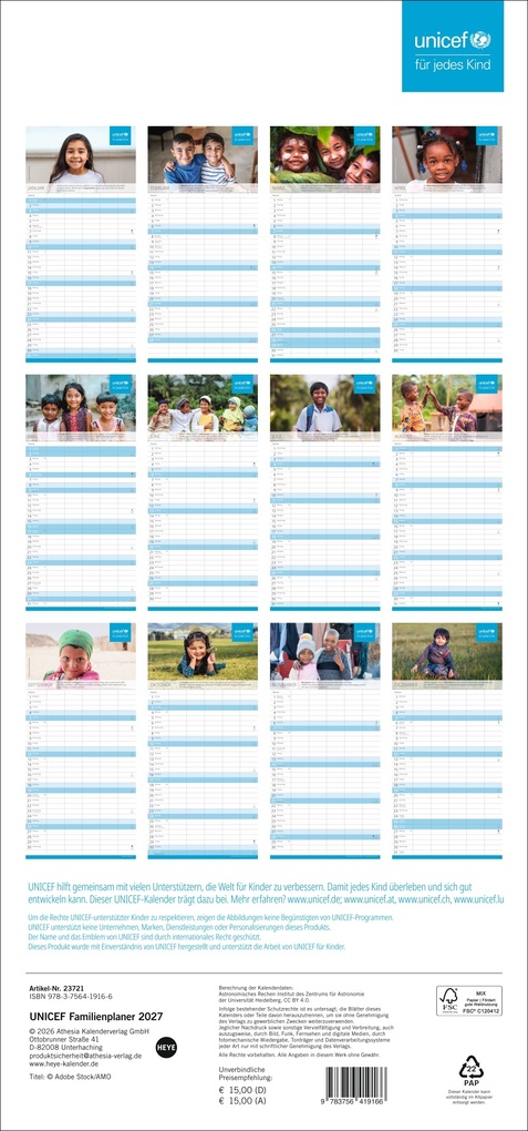 Weitere Ansicht: Unicef Familienplaner 2027