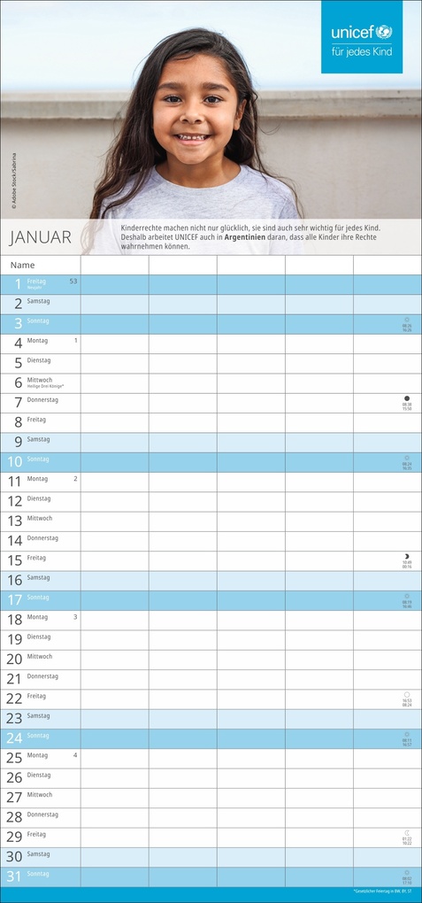 Weitere Ansicht: Unicef Familienplaner 2027