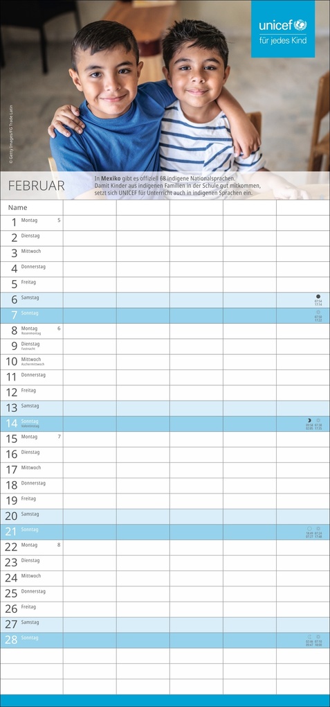 Weitere Ansicht: Unicef Familienplaner 2027