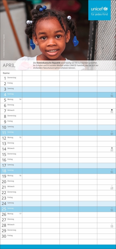 Weitere Ansicht: Unicef Familienplaner 2027