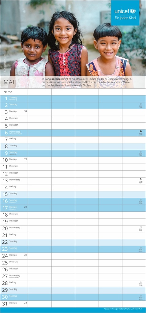 Weitere Ansicht: Unicef Familienplaner 2027