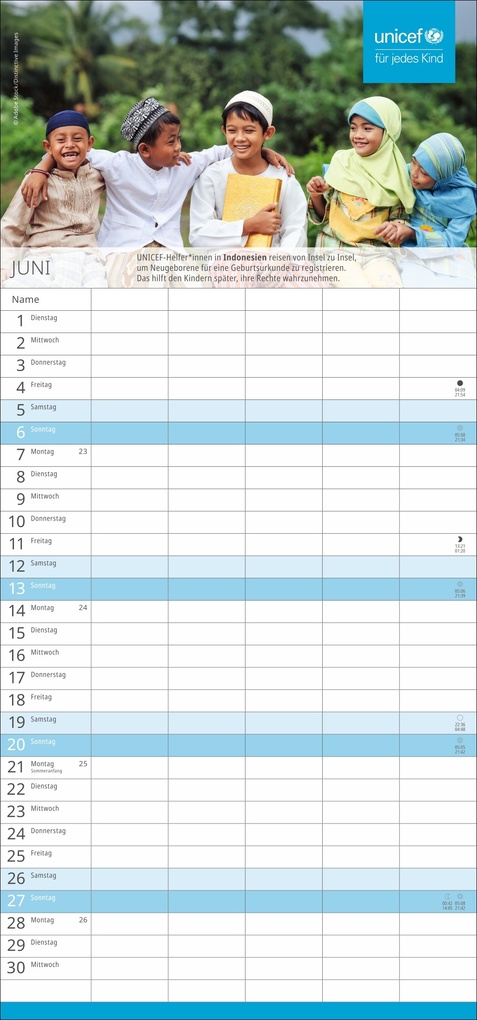 Weitere Ansicht: Unicef Familienplaner 2027