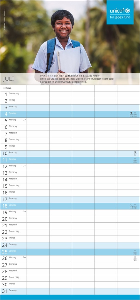 Weitere Ansicht: Unicef Familienplaner 2027
