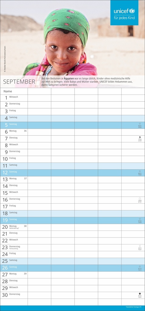 Weitere Ansicht: Unicef Familienplaner 2027