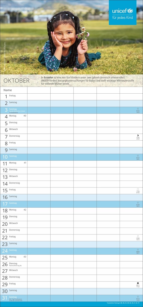 Weitere Ansicht: Unicef Familienplaner 2027