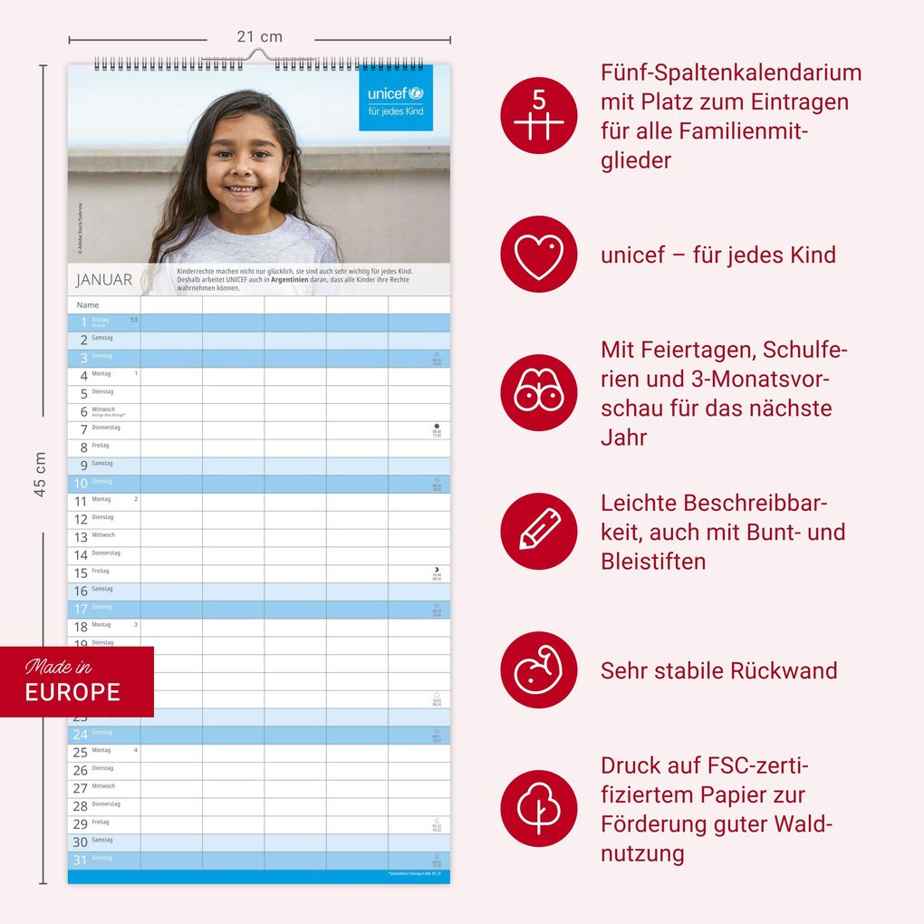 Weitere Ansicht: Unicef Familienplaner 2027