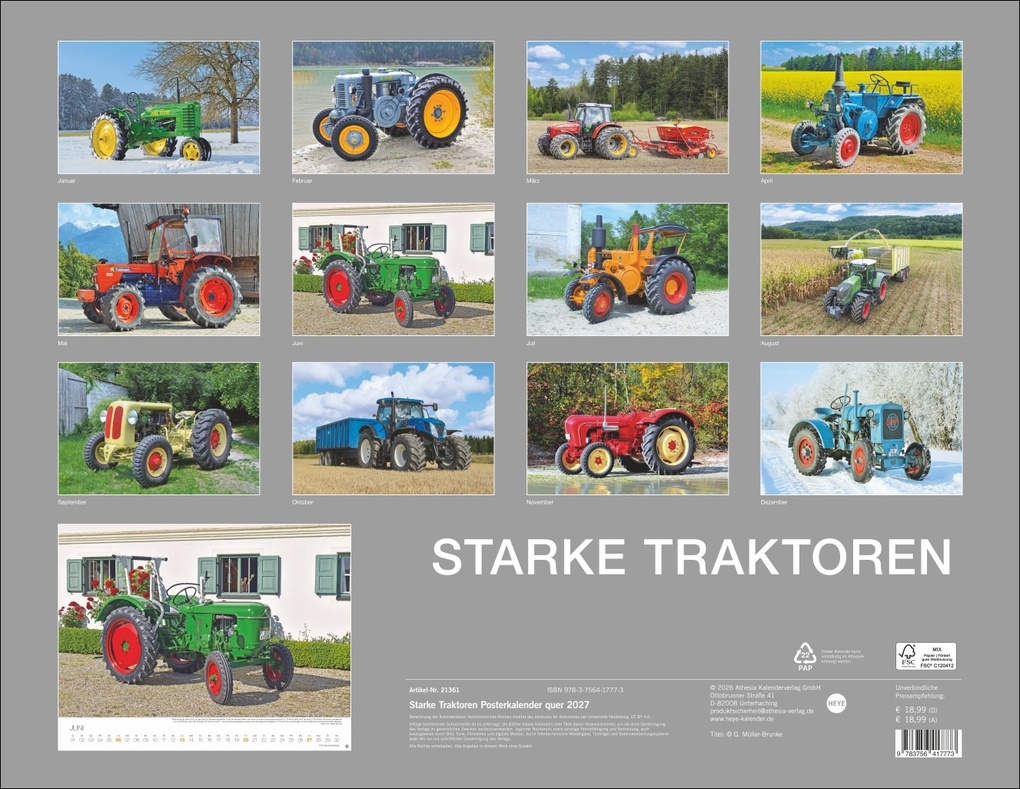 Weitere Ansicht: Starke Traktoren Posterkalender 2027