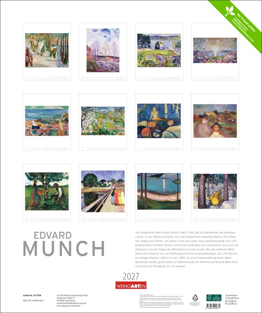 Weitere Ansicht: Edvard Munch Edition Kalender 2027 | Edvard Munch