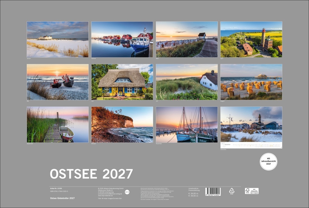Weitere Ansicht: Ostsee Globetrotter Kalender 2027 - Von behaglichen Strandkörben und rauen Küsten