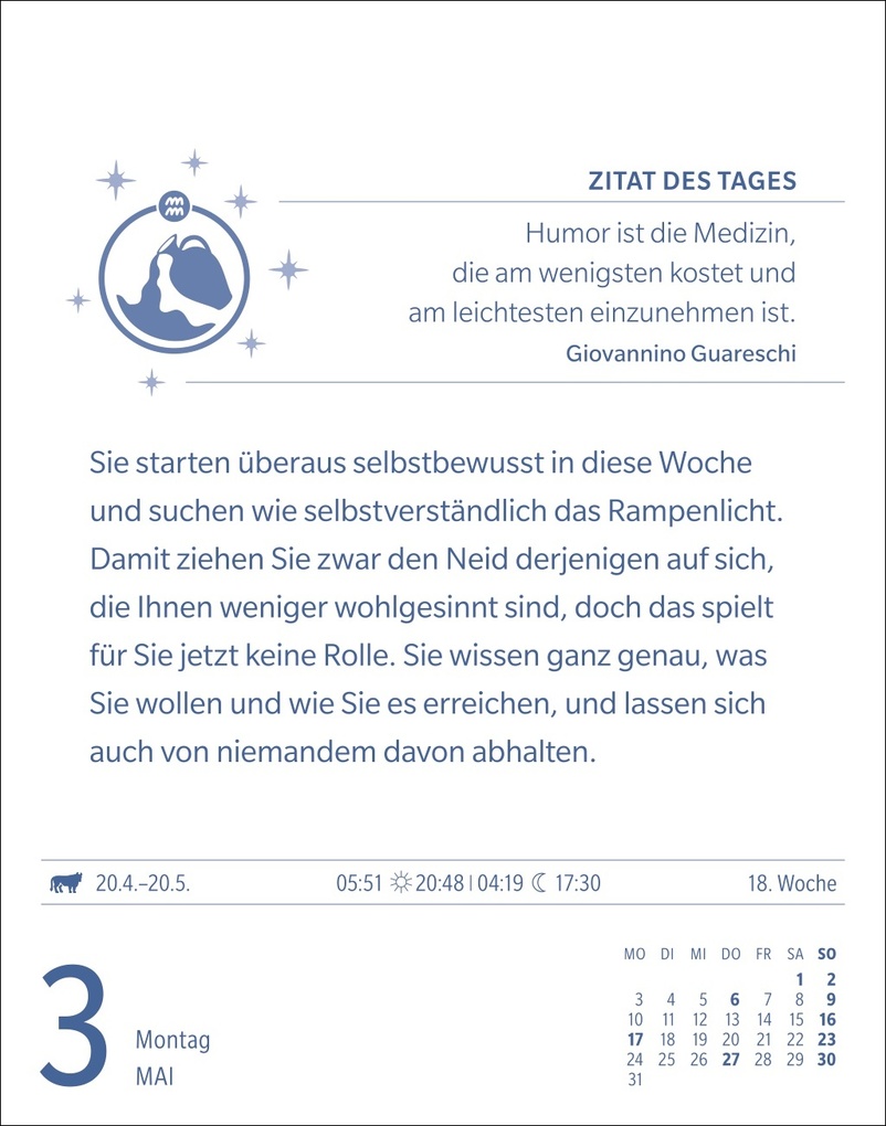 Weitere Ansicht: Wassermann Sternzeichenkalender 2027 - Tagesabreißkalender - Ihr Horoskop für jeden Tag | Robert Satorius