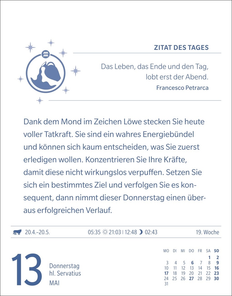 Weitere Ansicht: Wassermann Sternzeichenkalender 2027 - Tagesabreißkalender - Ihr Horoskop für jeden Tag | Robert Satorius