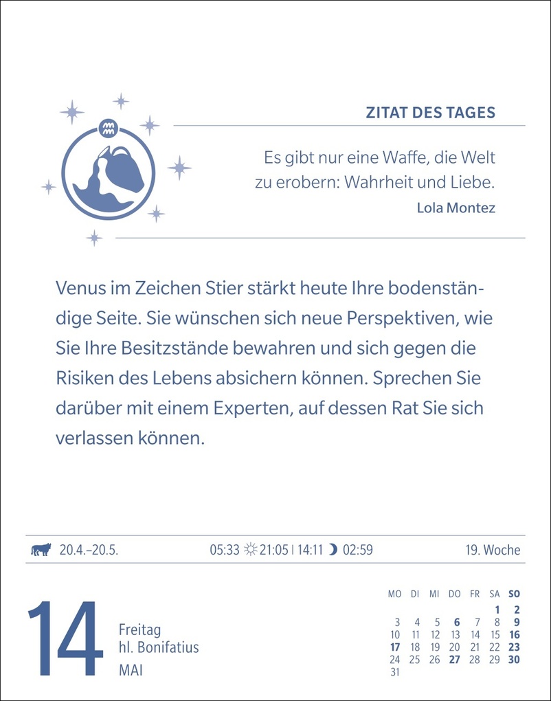 Weitere Ansicht: Wassermann Sternzeichenkalender 2027 - Tagesabreißkalender - Ihr Horoskop für jeden Tag | Robert Satorius