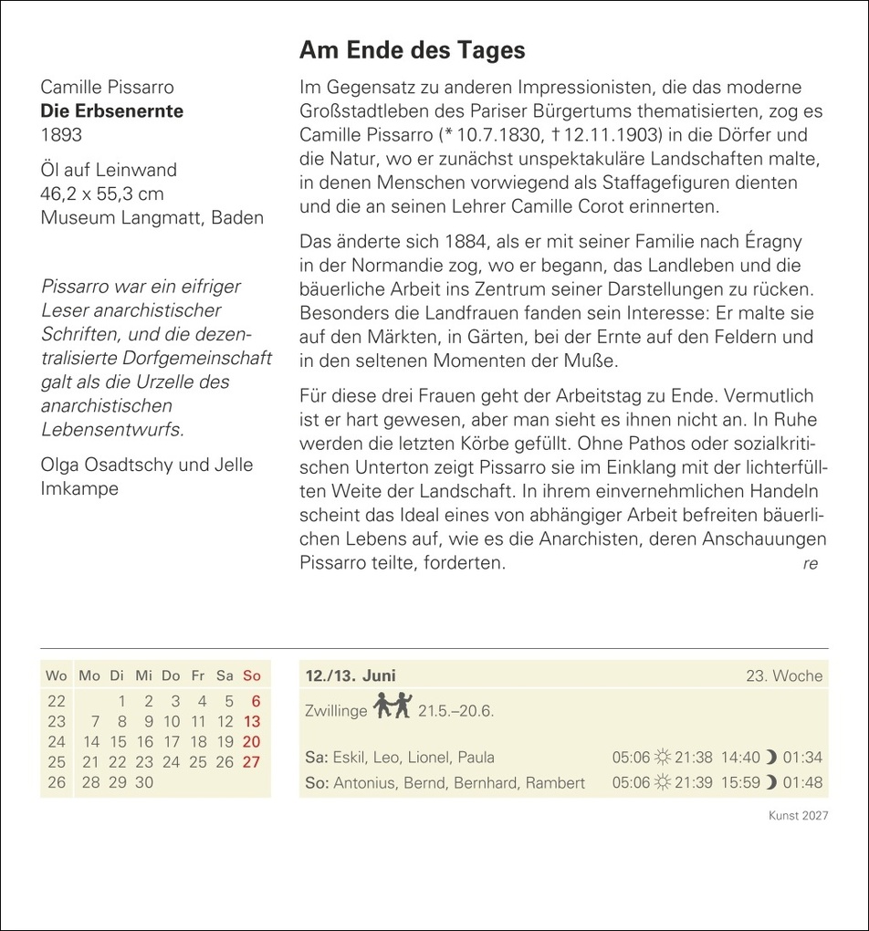 Weitere Ansicht: Kunst Tagesabreißkalender 2027 - Kulturkalender - Künstler, Werke, Museen | Regina Erbentraut, Maria Christina Zopff