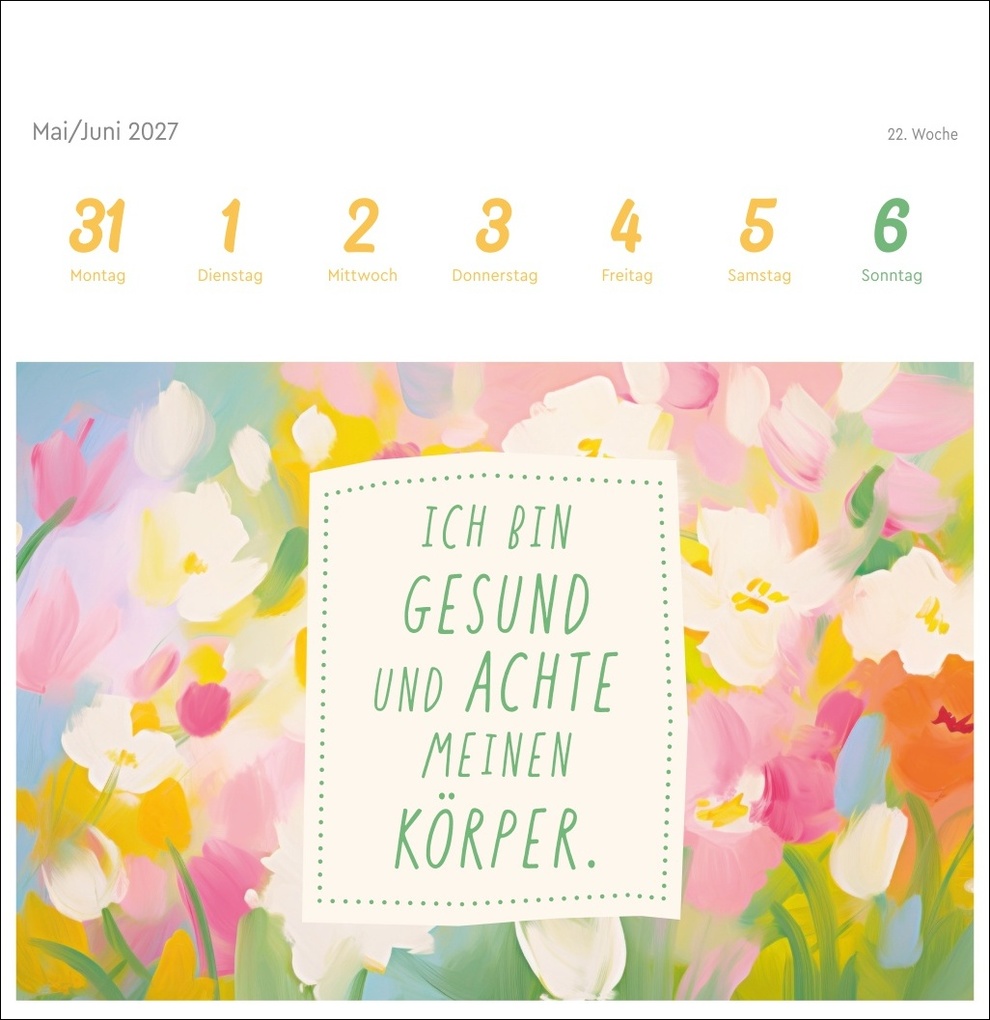 Weitere Ansicht: Ich bin einzigartig und wertvoll Premium-Postkartenkalender 2027 - 53 Affirmationskarten für das Jahr
