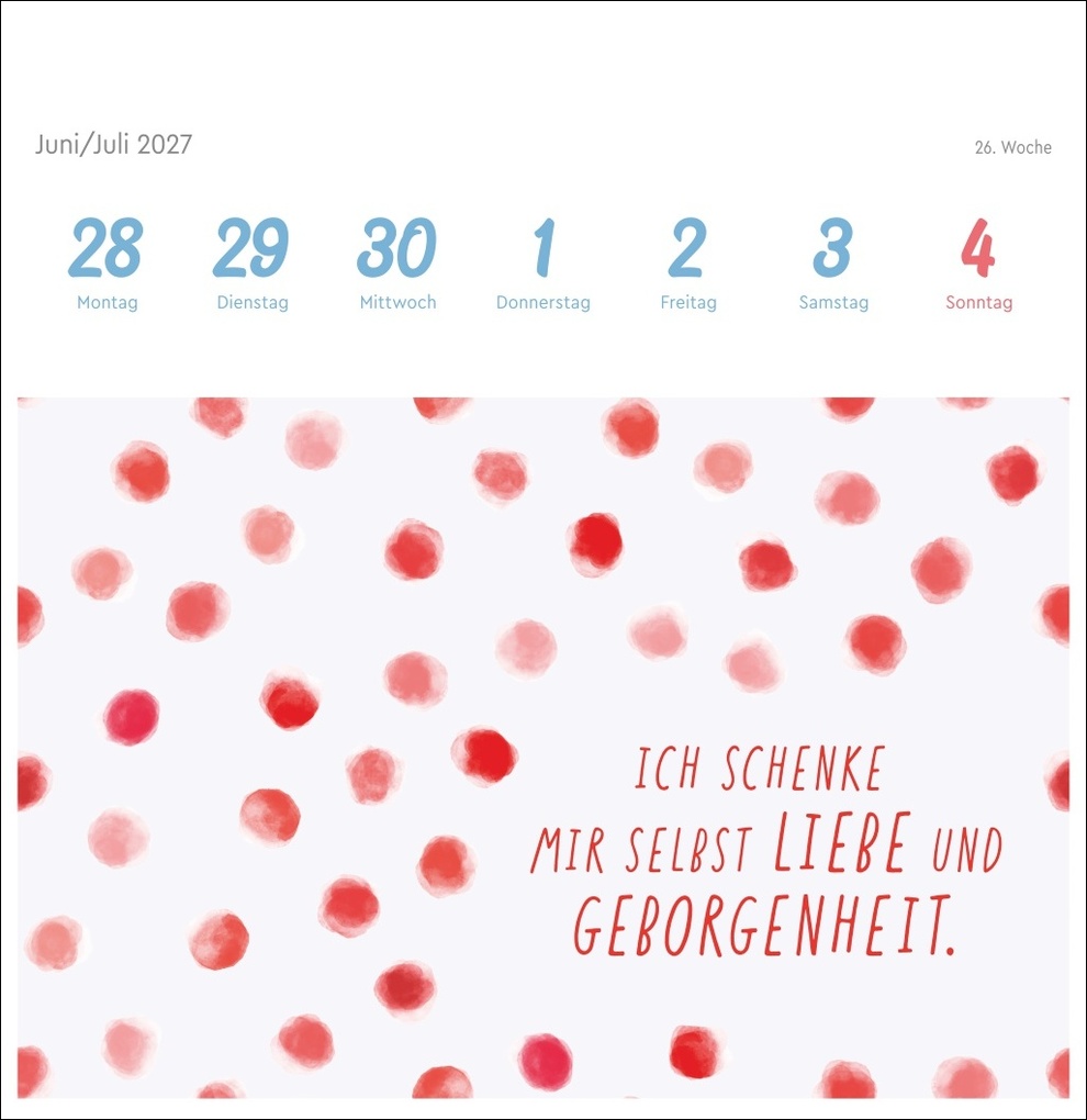 Weitere Ansicht: Ich bin einzigartig und wertvoll Premium-Postkartenkalender 2027 - 53 Affirmationskarten für das Jahr