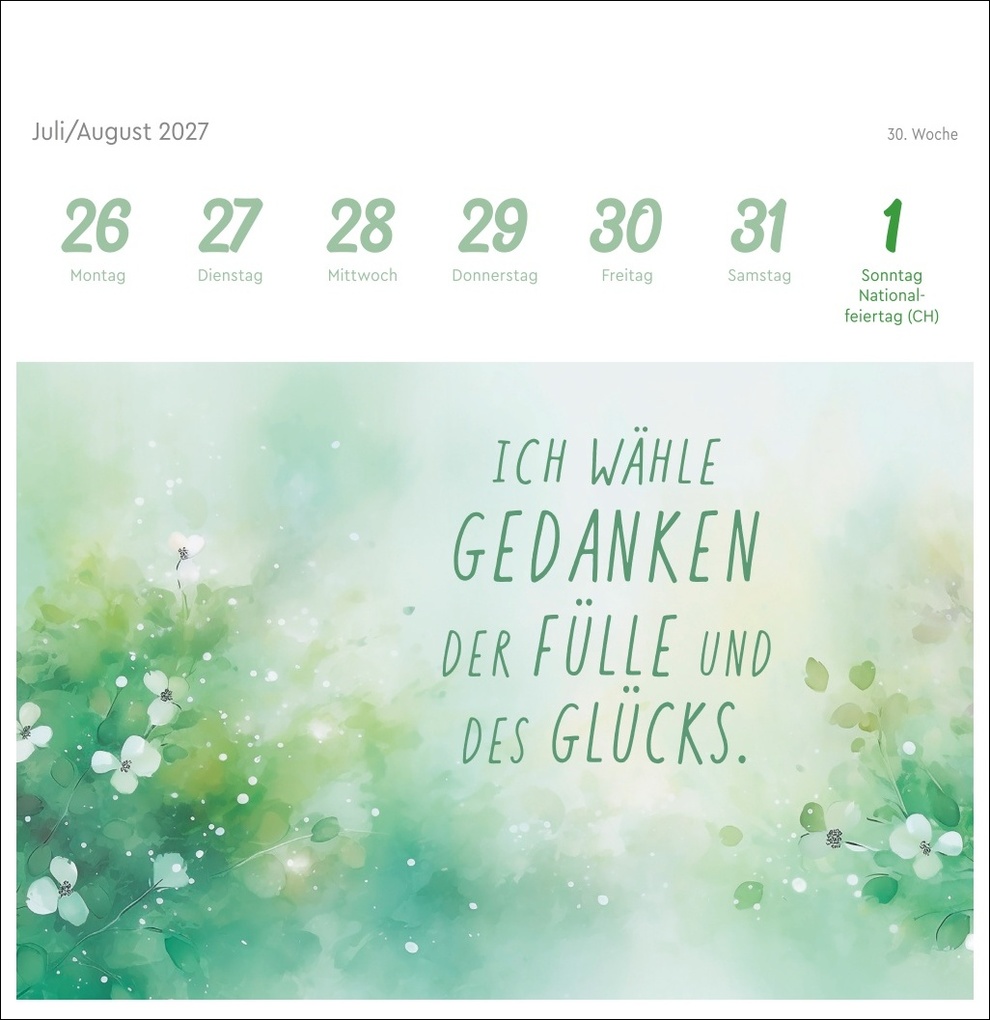 Weitere Ansicht: Ich bin einzigartig und wertvoll Premium-Postkartenkalender 2027 - 53 Affirmationskarten für das Jahr