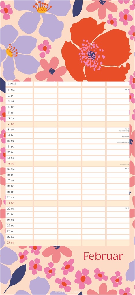 Weitere Ansicht: Floral total Familienplaner 2027