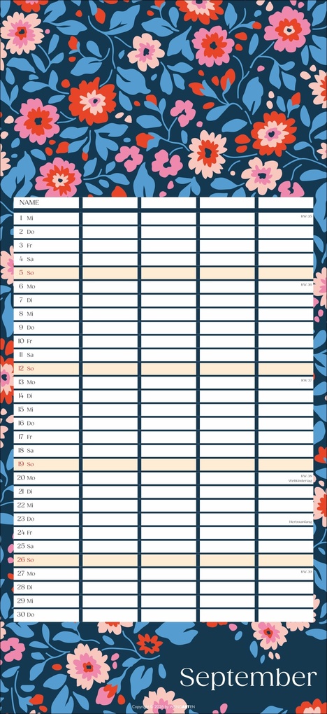 Weitere Ansicht: Floral total Familienplaner 2027