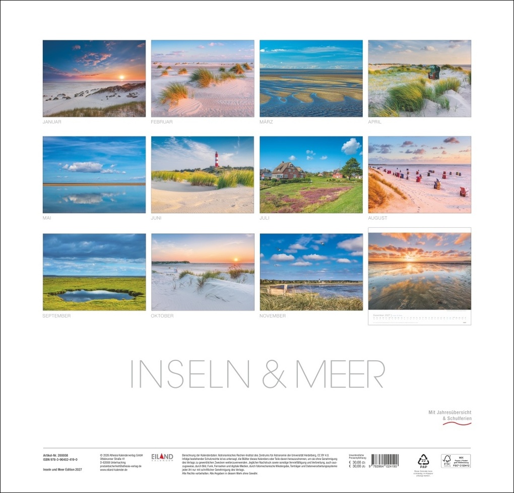 Weitere Ansicht: Inseln und Meer Edition Kalender 2027