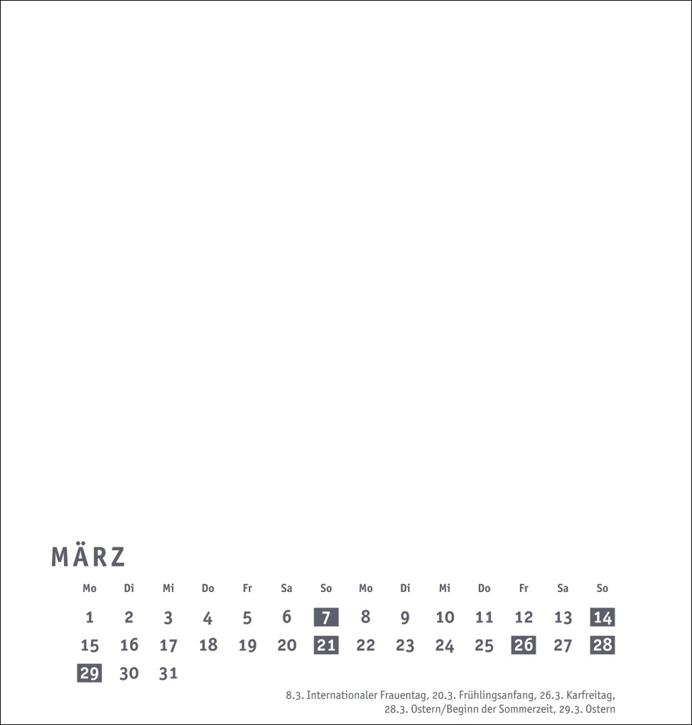 Weitere Ansicht: Premium-Bastelkalender weiß mittel 2027