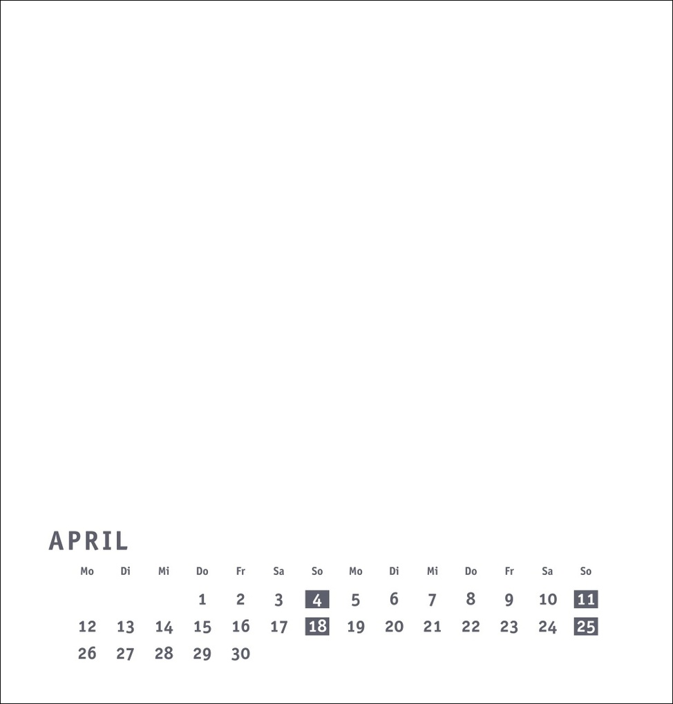 Weitere Ansicht: Premium-Bastelkalender weiß mittel 2027