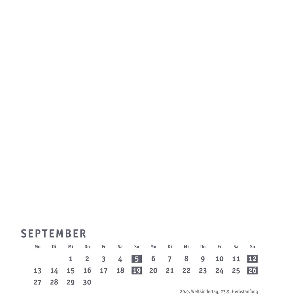 Weitere Ansicht: Premium-Bastelkalender weiß mittel 2027