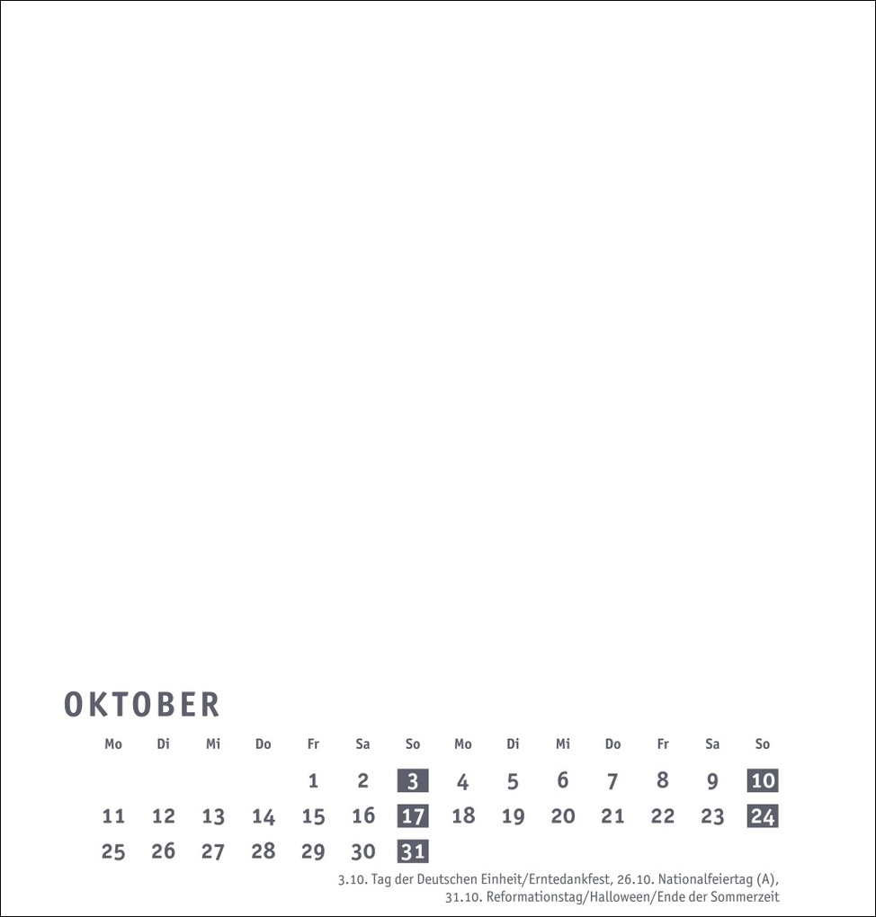 Weitere Ansicht: Premium-Bastelkalender weiß mittel 2027