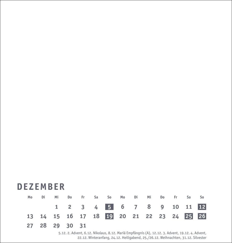Weitere Ansicht: Premium-Bastelkalender weiß mittel 2027
