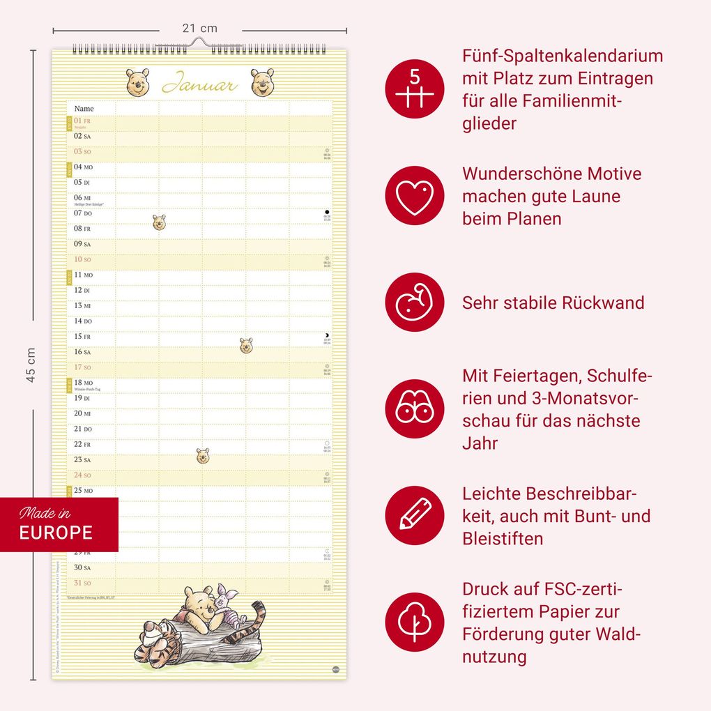 Weitere Ansicht: Winnie Puuh Familienplaner 2027