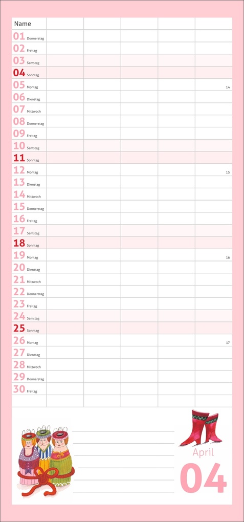 Weitere Ansicht: times&more Schaffner Familienplaner 2027