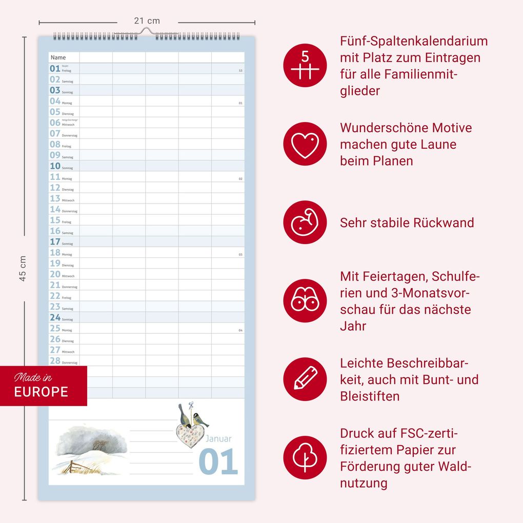 Weitere Ansicht: times&more Schaffner Familienplaner 2027