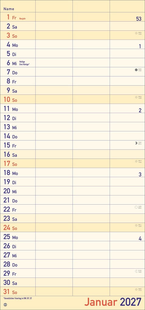Weitere Ansicht: Großdruck Planer für zwei 2027
