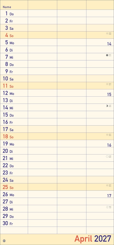 Weitere Ansicht: Großdruck Planer für zwei 2027