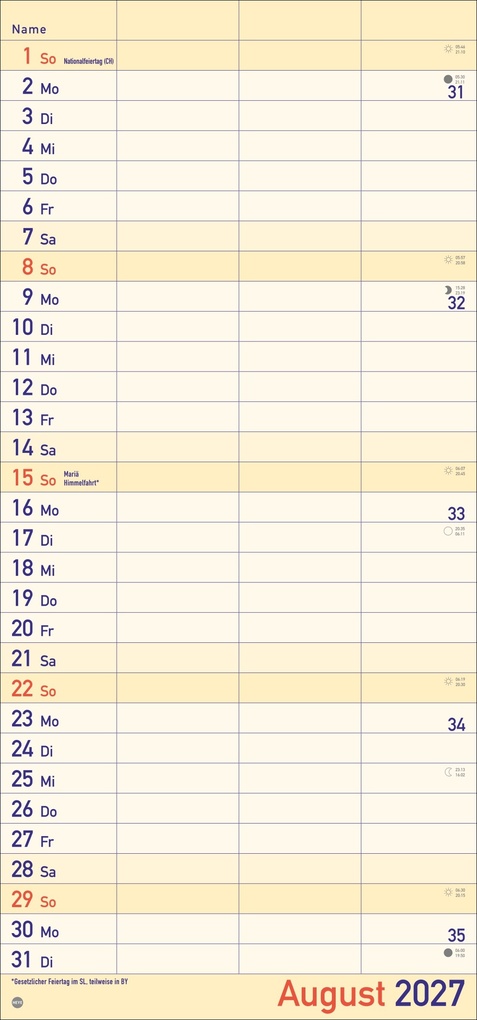 Weitere Ansicht: Großdruck Planer für zwei 2027