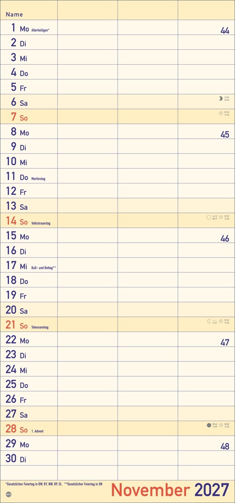 Weitere Ansicht: Großdruck Planer für zwei 2027